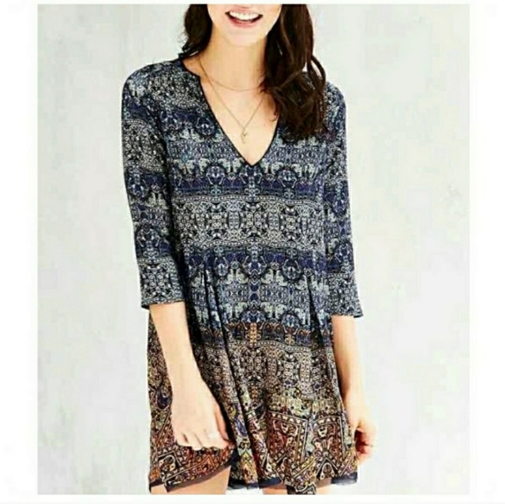 Urban Outfitters Small Tapestry Pattern Tunic Mini Dress